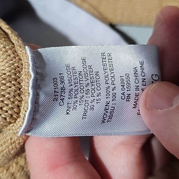 Hilary Radley tan XL Ling sleeve sweater - Picture 7 of 7